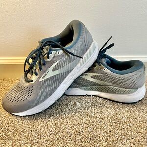Women's Brooks Addiction GTS 15, Grey/Navy/Aqua, 10.5 D Wide US